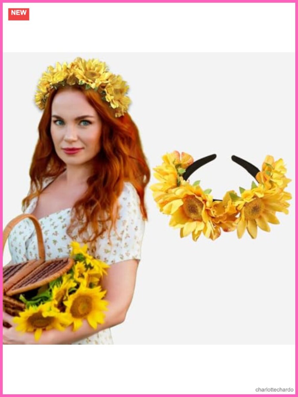 Sunflower Headband Floral Hair Hoop Fall Thanksgiving Party Photo Prop